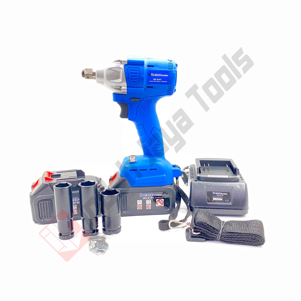 BENZ BZ-8107 Cordless Impact Wrench Mesin Buka Baut Baterai Charger