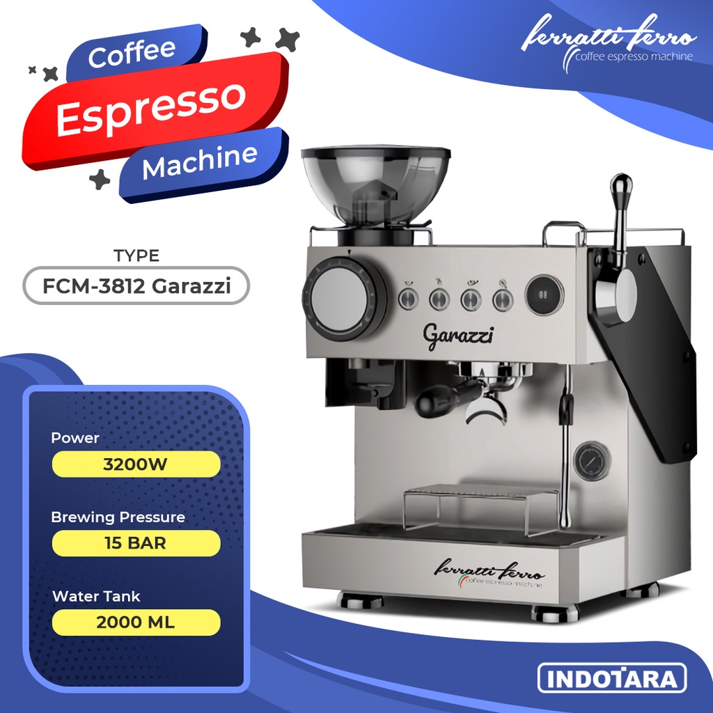 Mesin Kopi Espresso Ferratti Ferro FCM3812 Garazzi