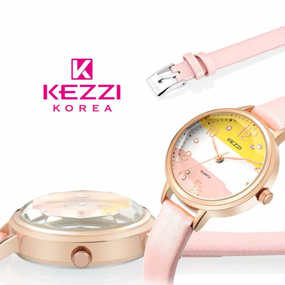 Kezzi Korea 1707 - Jam Tangan Fashion Wanita - Putih - Model Analog