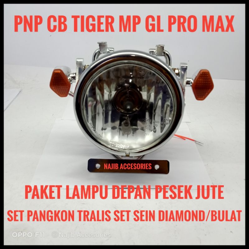 Headlamp lampu depan pesek jute set pangkon tralis set lampu sein diamond atau Bulat besi sein ninja