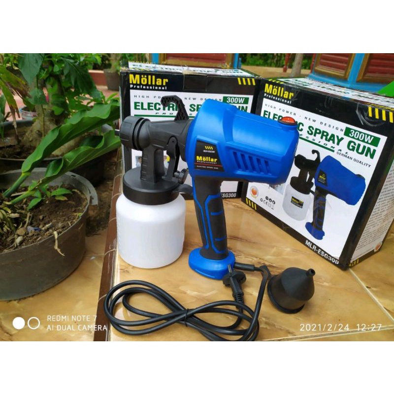 Spray Gun Mollar ESG 300 kompresor alat cat listrik/ pakai cat air dan minyak