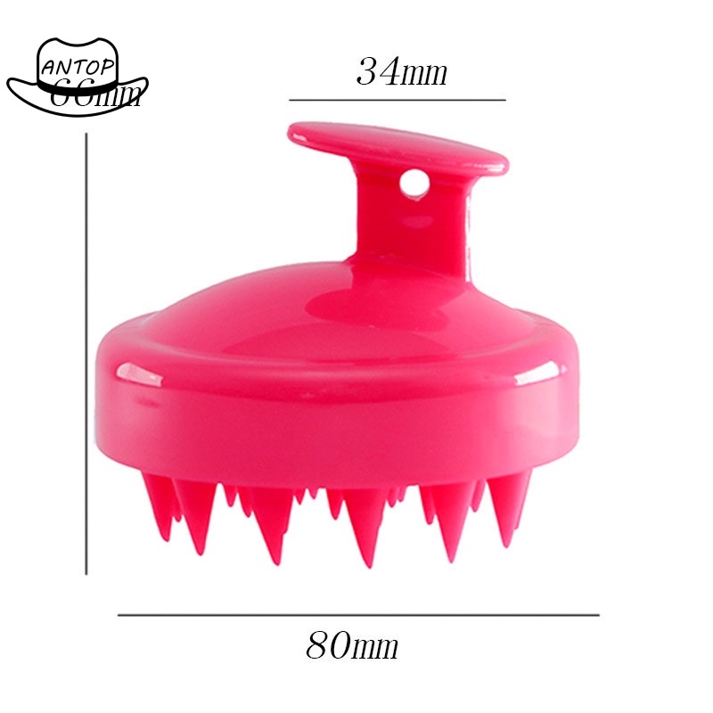 Sisir Sikat Keramas Mini Bahan Silikon Untuk Pijat Shampo Kulit Kepala ANTOP