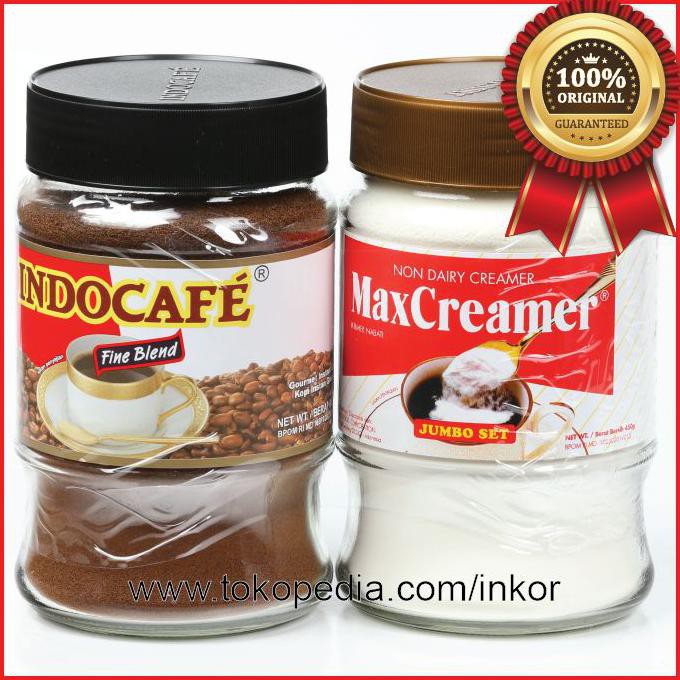 

INDOCAFE JUMBO SET INDO CREAMER 450GR INDOCAFE FINE BLEND 200GR