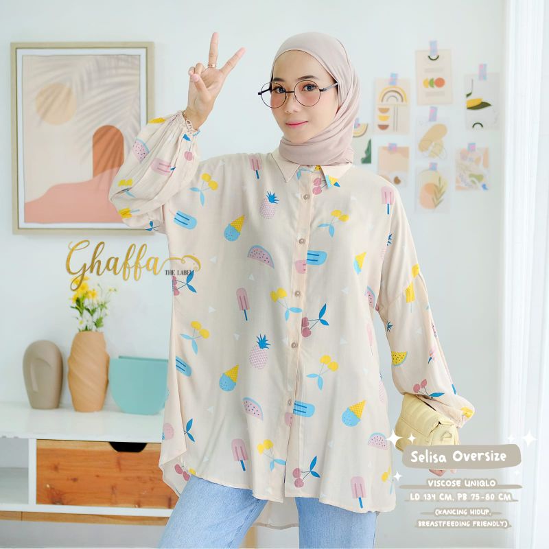 SELISA OVERSIZE BY GHAFFA THE LABEL / BLOUSE JUMBO / MOTIF MODERN REKOMENDED