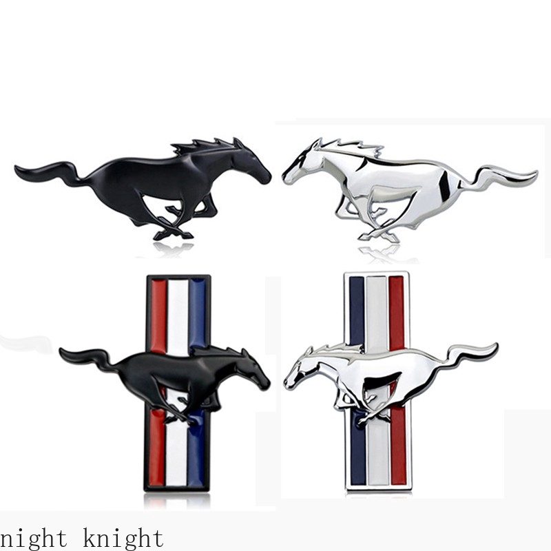 Night knight Stiker Emblem / Badge Motif Kuda 3D Bahan Metal untuk Mobil Ford Mustang