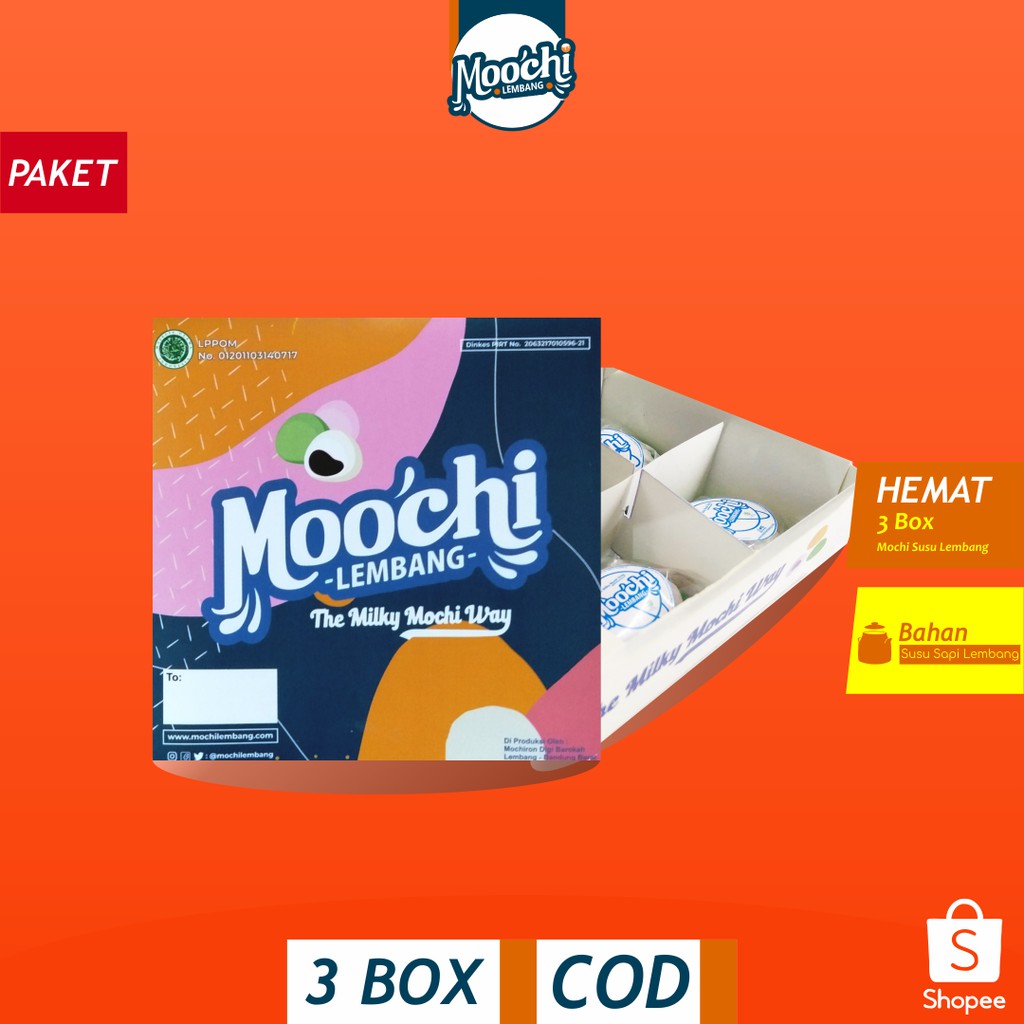 MOCHI SUSU LEMBANG | Oleh Oleh Bandung |  Makanan Korea - Jajanan - Makanan Hemat - Kue Moci | 3 Box