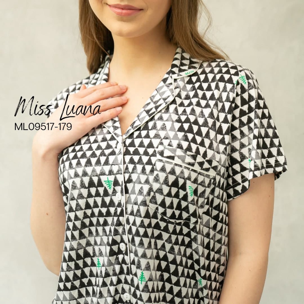 Rumahazura - Piyama Miss Luana ML095-17 | Baju Santai | Piyama Murah | Sleepwear | Baju Tidur Ibu Menyusui | Baju Bigsize | Pajamas Busui-3