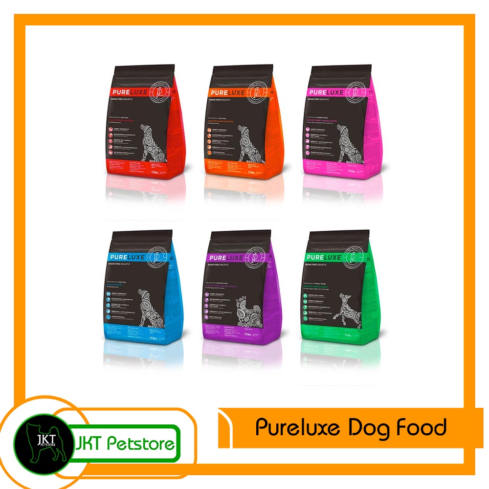 makanan anjing dogfood kering pureluxe grain free holistic 400 gr