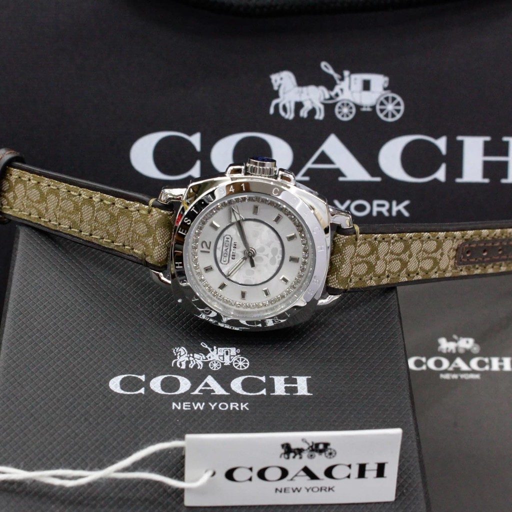 GARANSI Jam tangan wanita COACH leather strap