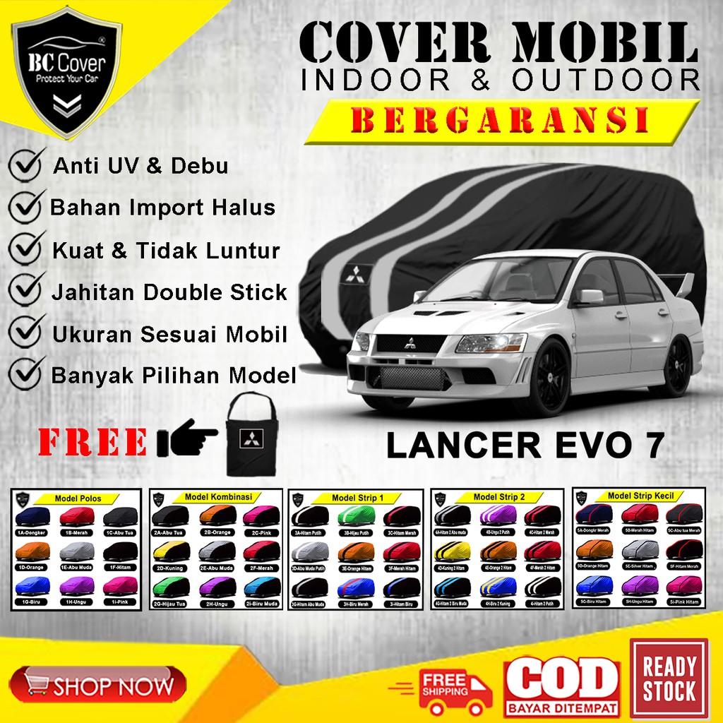 Body Cover Mobil Mitsubishi Lancer Evo 7, Sarung Mobil Sedan Lancer Evo 7, Tutup Mantel Selimut Pelindung Jas Mantol Kerudung Penutup Mobil Lancer Outdoor