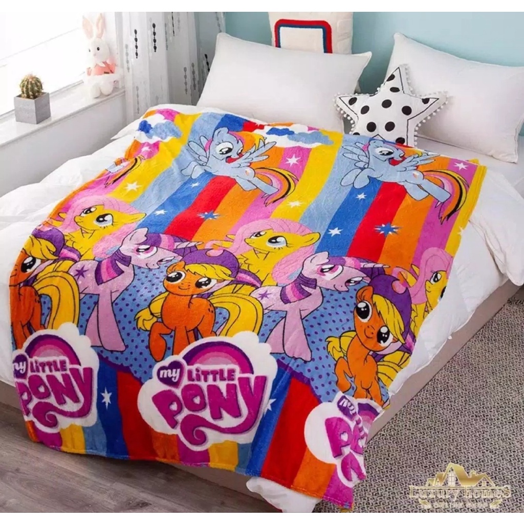 COD_New Selimut Anak Dewasa Karakter Bulu  Tebal ukuran 135x185cm  Multicolor Super Lembut
