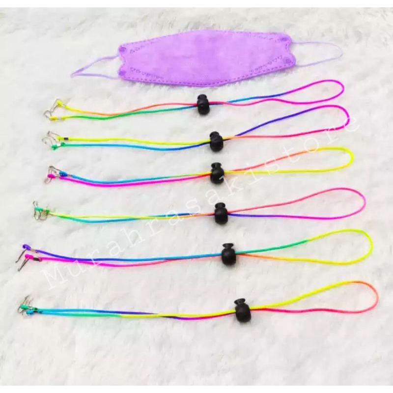 Isi 3 Pcs Kalung masker pelangi - tali masker pelangi - tali gantungan masker di leher