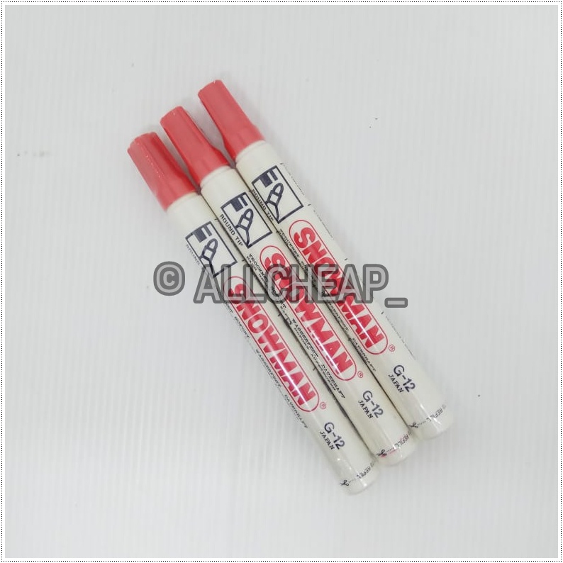 1pcs spidol permanent ink snowman marker permanen No. G-12 merah / red