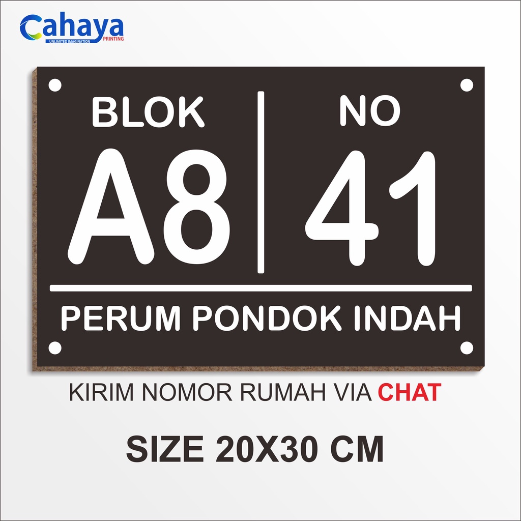 Custom Nomor Rumah Kayu MDF / Papan Nomer Rumah Berkualitas Type C78