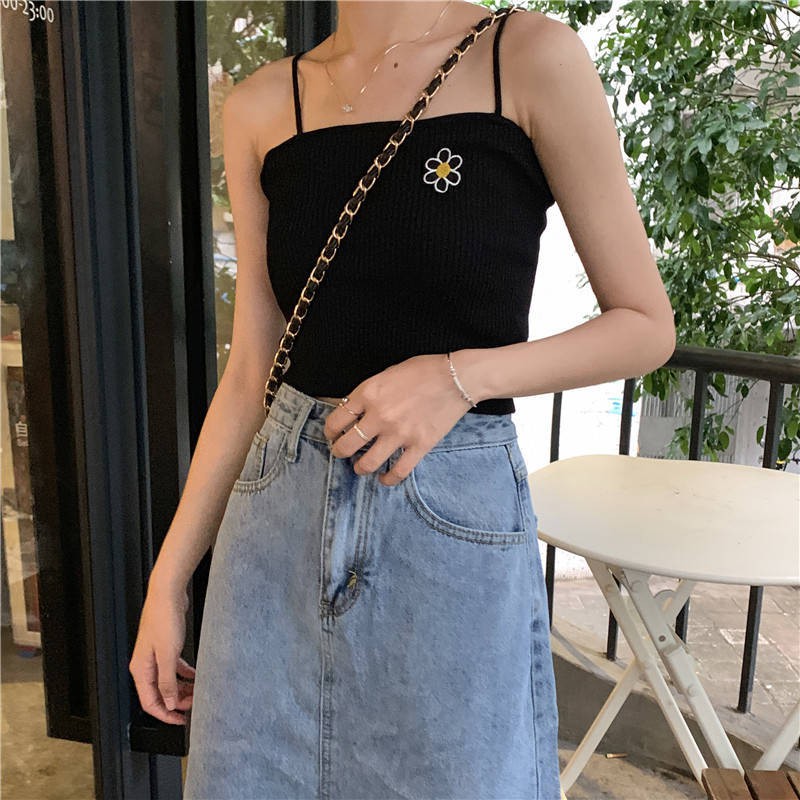 TANKTOP FLOWER / DAISY TANK TOP KOREAN / TANK TOP FLOWER | TANKTOP VEGA RIB FIT L-4