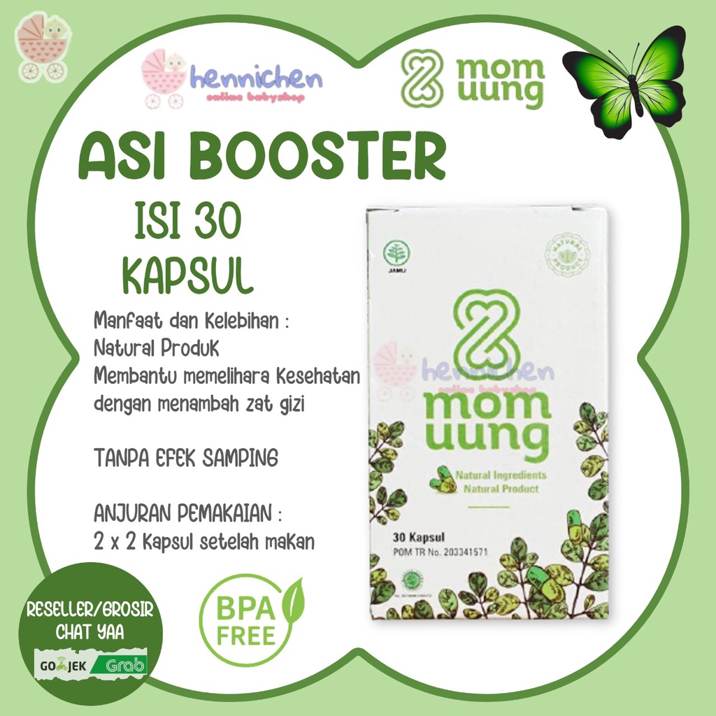 BPOM ORIGINAL KELORCAP MOM UUNG ASI BOOSTER VITAMIN IBU MENYUSUI PELANCAR ASI / COOKIES MOM UUNG / NIPPLE CREAM MOM UUNG / PENGENTAL ASI / ASI BOOSTER  / SUSU PELANCAR ASI ISI 30 KAPSUL HERBAL BOOSTER PELANCAR ASI