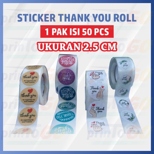 

ECER (BUKAN 1 ROLL ) STIKER THANK YOU ROLL