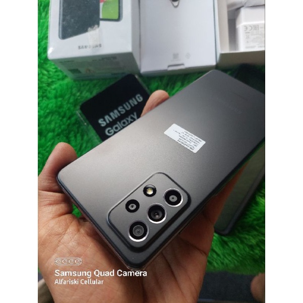 HANDPHONE HP SECOND BEKAS. SAMSUNG A52s 5G HITAM 8/256 FULLORI MULUS 98% (bkn A32 atau A22)
