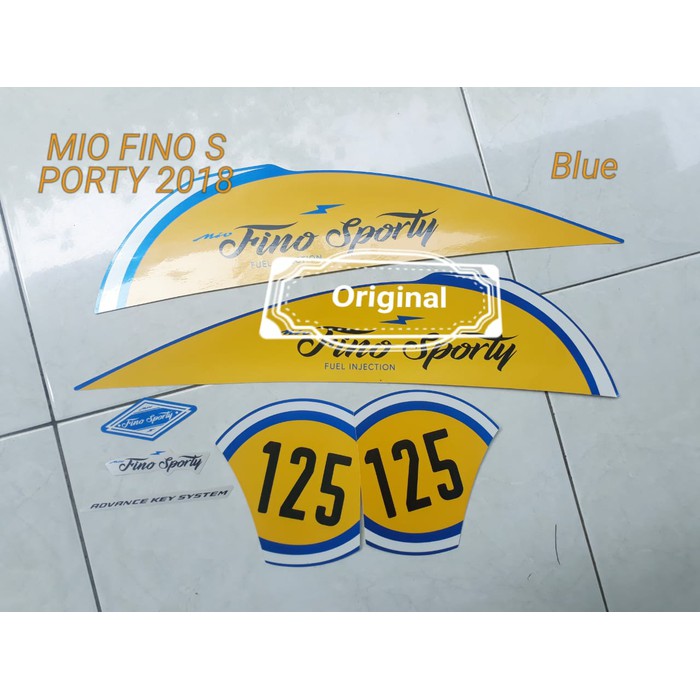 Sticker Motor Yamaha Fino Sporty 125 2018 Biru Kuning