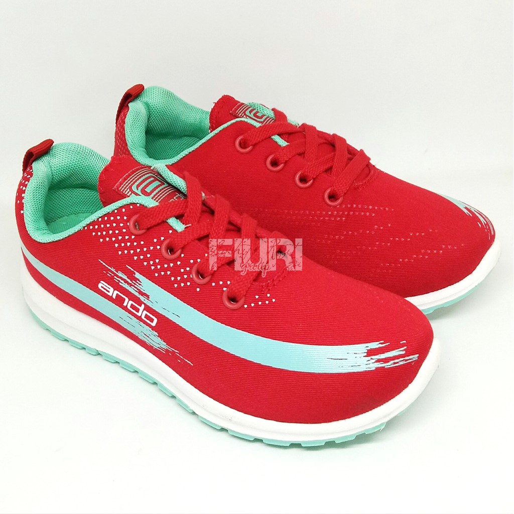 FIURI - ANDO ORIGINAL - LINDSEY 32-41 MERAH TOSCA - SEPATU SNEAKERS SPORT KANVAS SOL KARET ANAK PEREMPUAN - SEPATU KETS FASHION TRENDY WANITA DEWASA - SEPATU OLAHRAGA LARI FITNES SENAM KERJA KULIAH BERTALI CEWEK MURAH PROMO DISKON BONUS KAOS KAKI