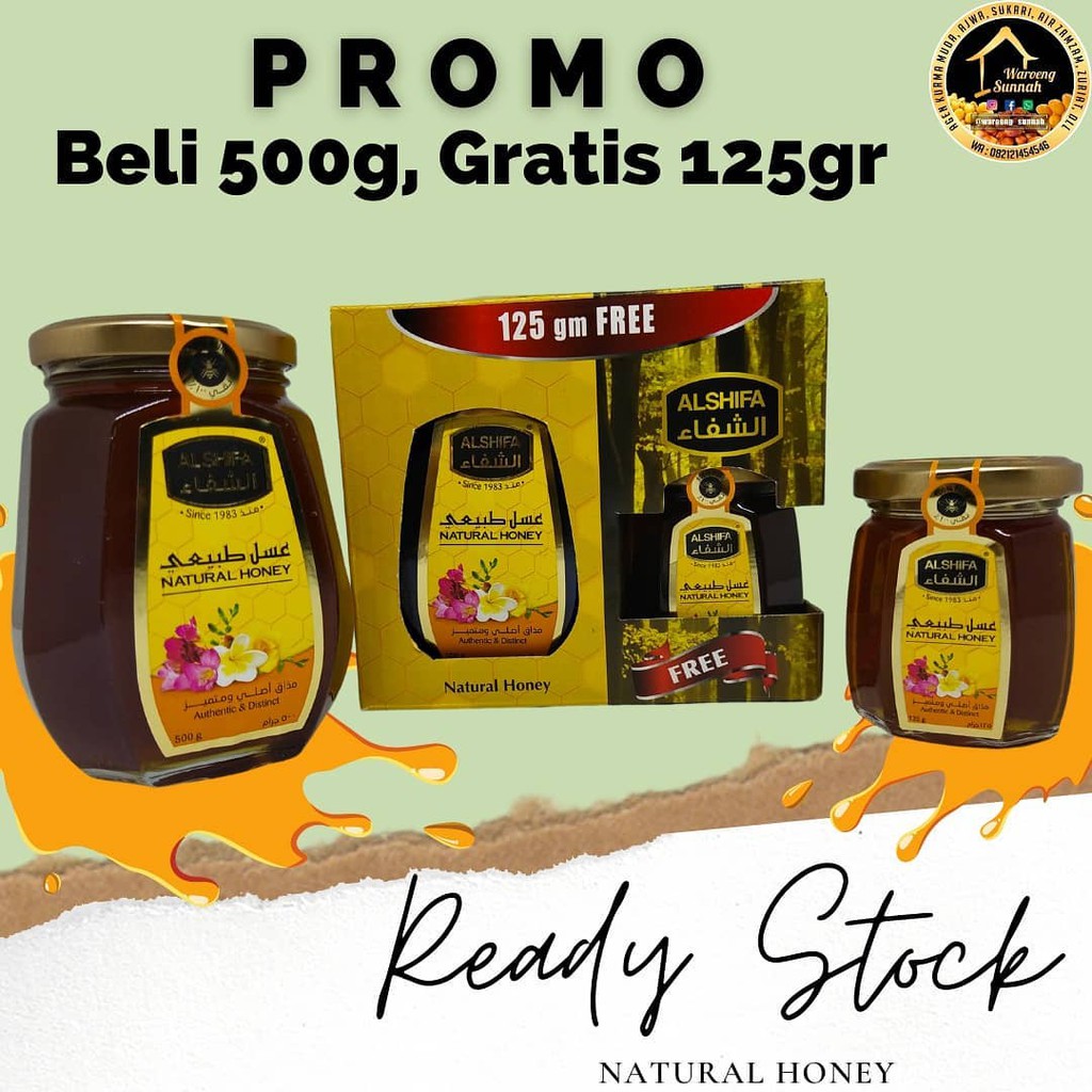 

RB22 Madu Arab Al Shifa 500gr Free 125gr / Madu Arab kashmir 500 gr Free 250 Gram