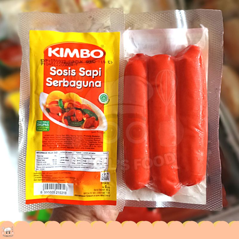 TANPA DIKUPAS Kimbo Sosis Sapi Serbaguna 3pcs/Kimbo Sosis Sapi Tanpa Kupas/Kimbo Sosis Sapi Ekonomis