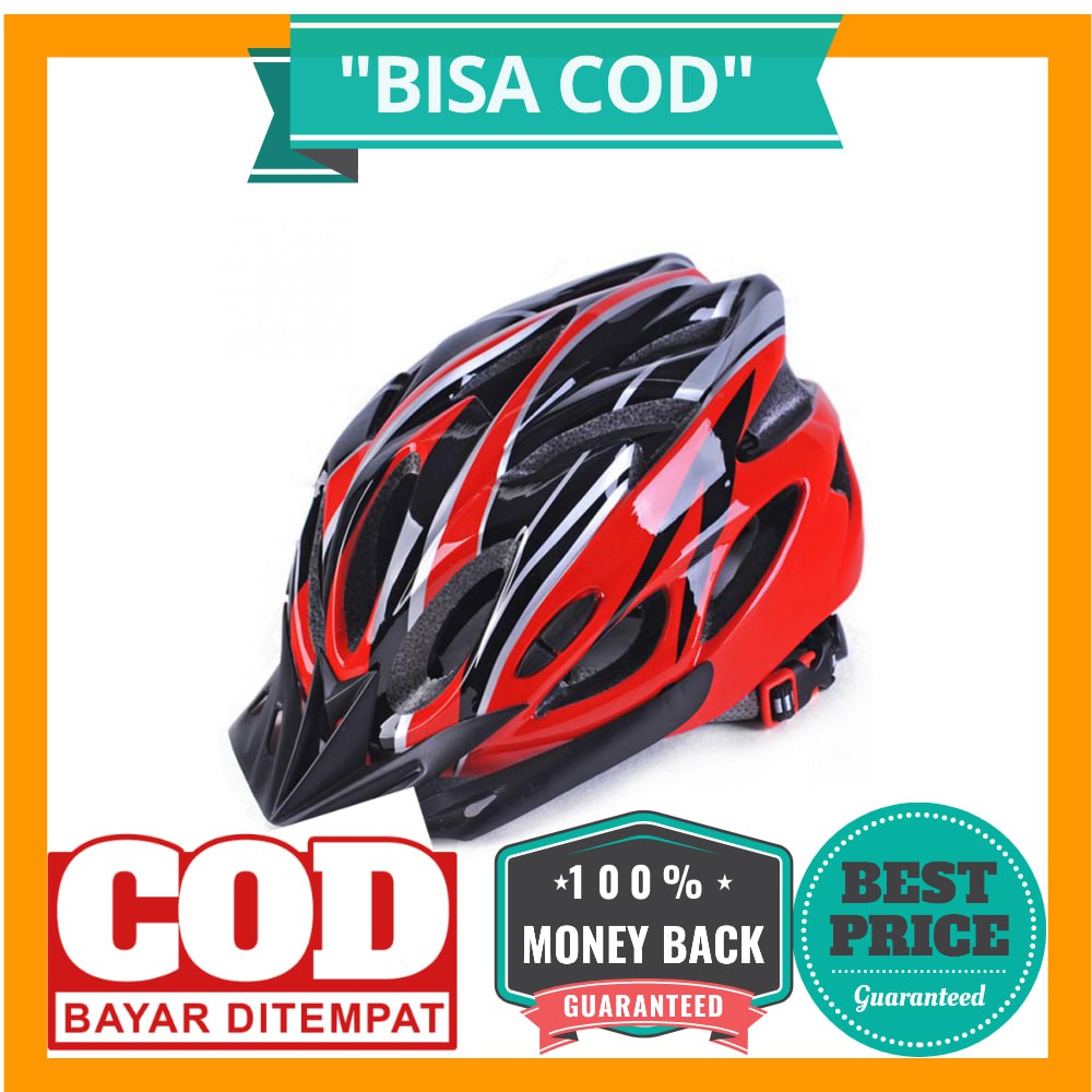 BISA COD TaffSPORT Helm Sepeda Bicycle Road Bike Helmet EPS Foam PVC Shell - PHMAX WX022 - Red