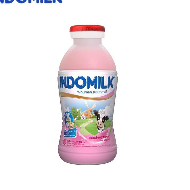 

[KODE PRODUK 686] Indomilk Susu Steril Strawberry 190mlx24 TERMURAH!!!