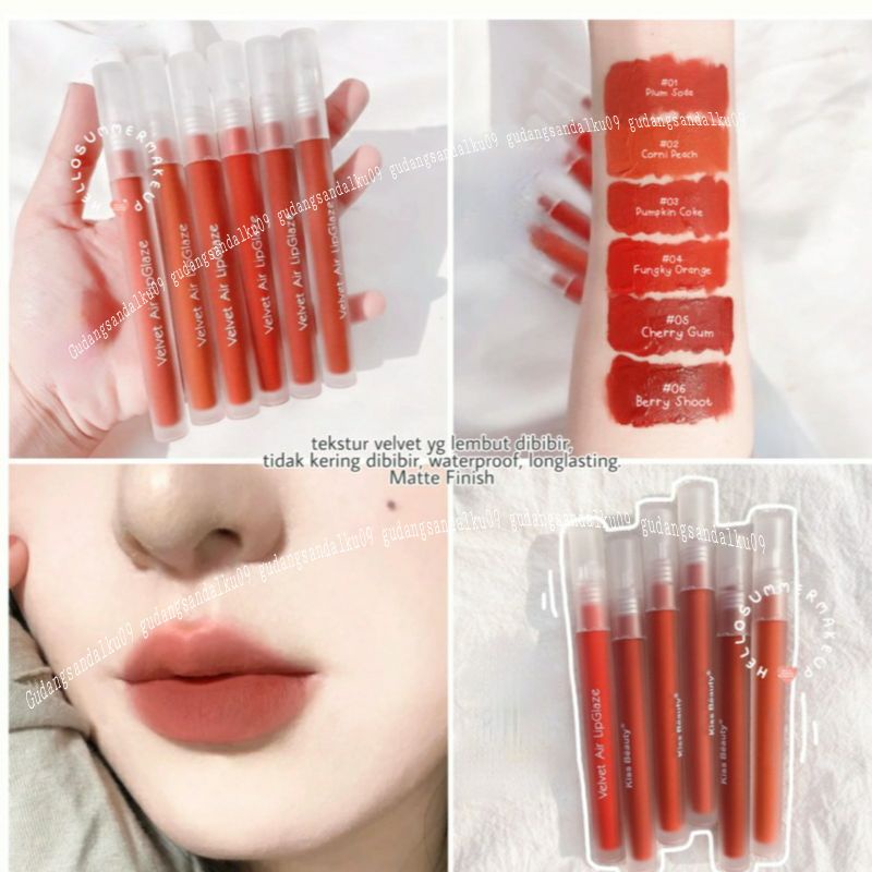 𝐌𝐀𝐓𝐓𝐄 𝐋𝐈𝐏𝐒𝐓𝐈𝐂𝐊 - Velvet AIR LIPGLAZE Lipstik Waterproof Soft Tahan Lama Hasil Akhir Matte