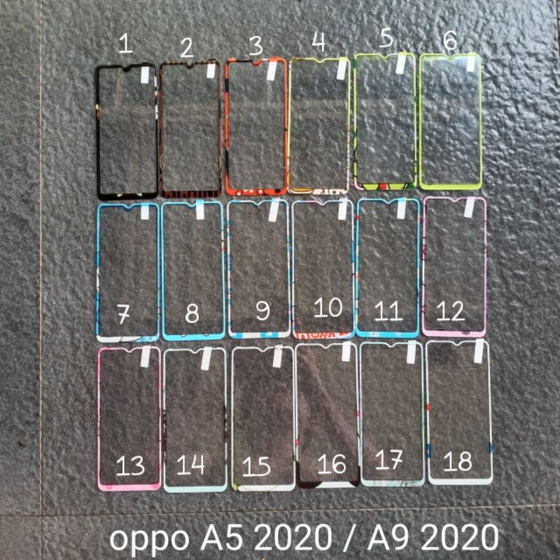 Tempered glass Oppo A5 2020 . A9 2020 . A15 . A15S . A16 . A16K . A16E . A16S . A54S motif gambar karakter ( 8 motif ) anti gores kaca screen guard pelindung layar