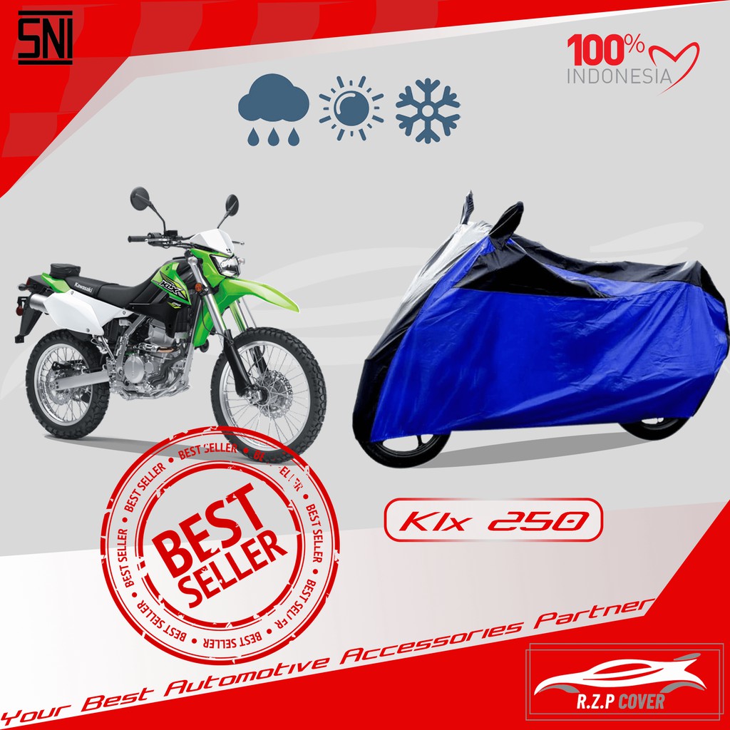 COVER MOTOR KLX 250 SELIMUT MOTOR KLX 250 SARUNG MOTOR KLX 250 BAHAN TEBAL