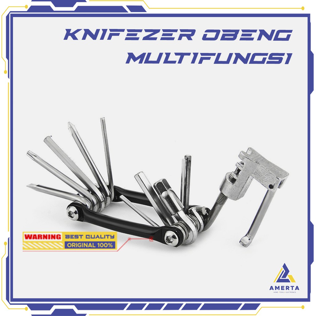 Obeng Set KNIFEZER  EDC 11 in 1 Lengkap Multifungsi Knife Tools Stainless Serbaguna