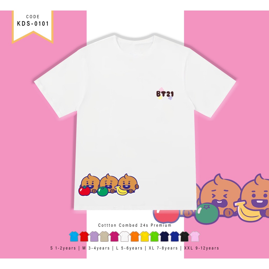 BAJU ATASAN ANAK SANTAI GAMBAR KARAKTER KPOP BIG SIDE / CUSTOM TEE TERMURAH