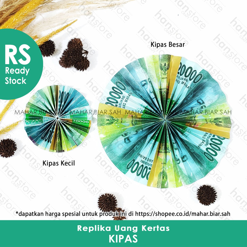 RS Origami Kipas Besar dari Replika Uang Kertas untuk Mahar  / Dekorasi / Mahar / Seserahan