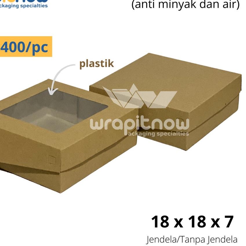 

♜ (isi 50 pcs) Dus Kraft 18x18x7 Laminasi// dus makan/ dus roti/ due kue/ dus nasi/ dus ayam utuh ♜