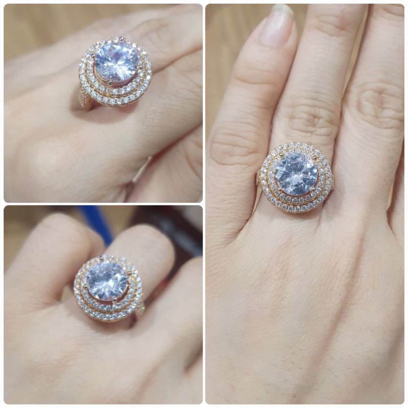 Cincin Zircon Lapis Emas Premium Quality Anti karat anti alergi mata kilau Rc720