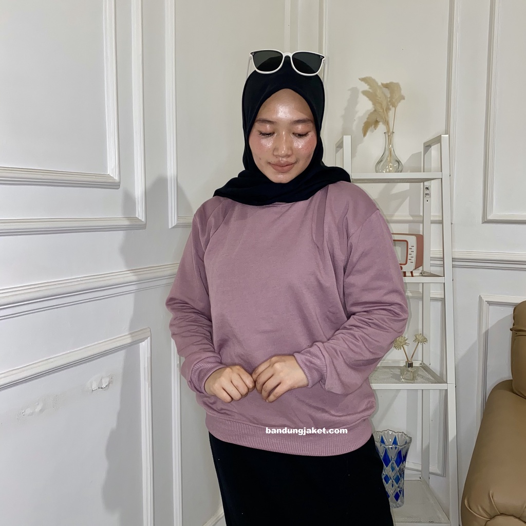 BASIC SWEATER Warna Mint || CRAWNECK POLOS II SWEATER BASIC KOREA