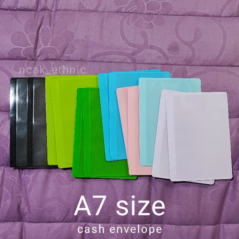 

NC NEW Laminated Cash Envelope A7 -- Black Red Pink Blue Green -- Amplop Uang Binder A6