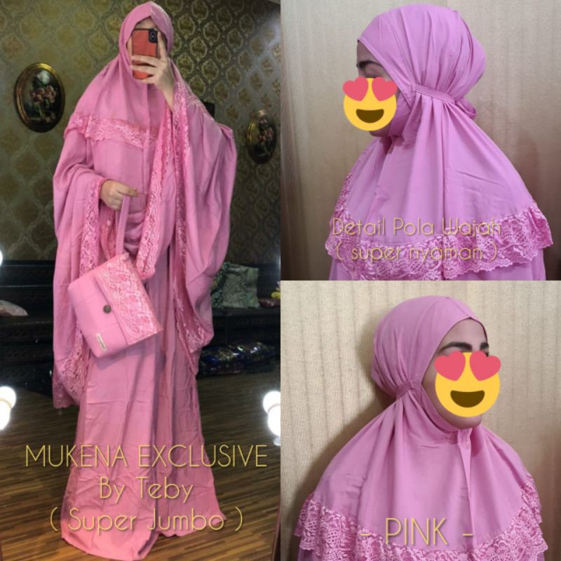 Mukena Silk TEBY EXCLUSIVE Jumbo Mukena Travel Dewasa