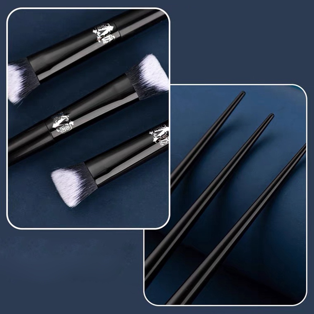 1pc Brush Makeup Portable Warna Hitam Untuk Menutupi Lingkaran Hitam / Jerawat