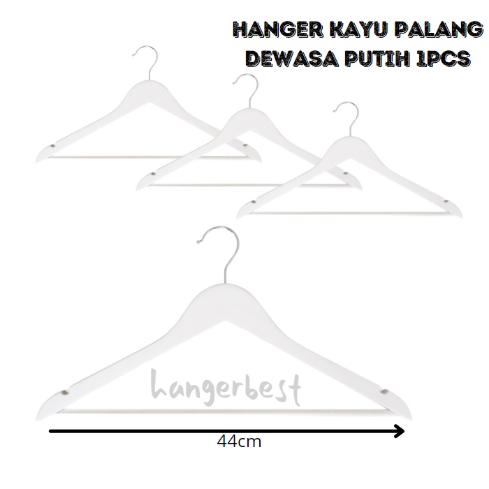 Gantungan Baju Kayu Palang Dewasa Hanger Display Pakaian (wood) 1pcs putih