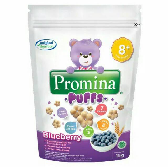 Promina Puff Pisang Blueberry Strawberry Apel Peach Sweet Potato Snack MPASI bayi