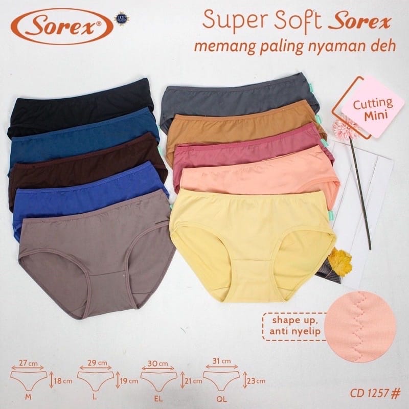 12 BIJI 1  ( 1 LUSIN )  | Celana dalam wanita dewasa Sorex 1239 sorex 1257 Celana dalam wanita super