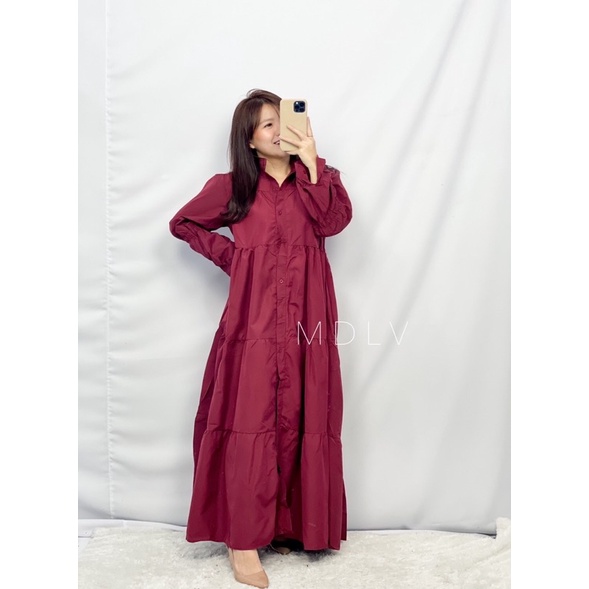 MDLV 88370 LIONELLA BABYDOLL MAXI DRESS LONG DRESS KOREA BIG SIZE DRESS FASHION MUSLIM FASHION IMPOR