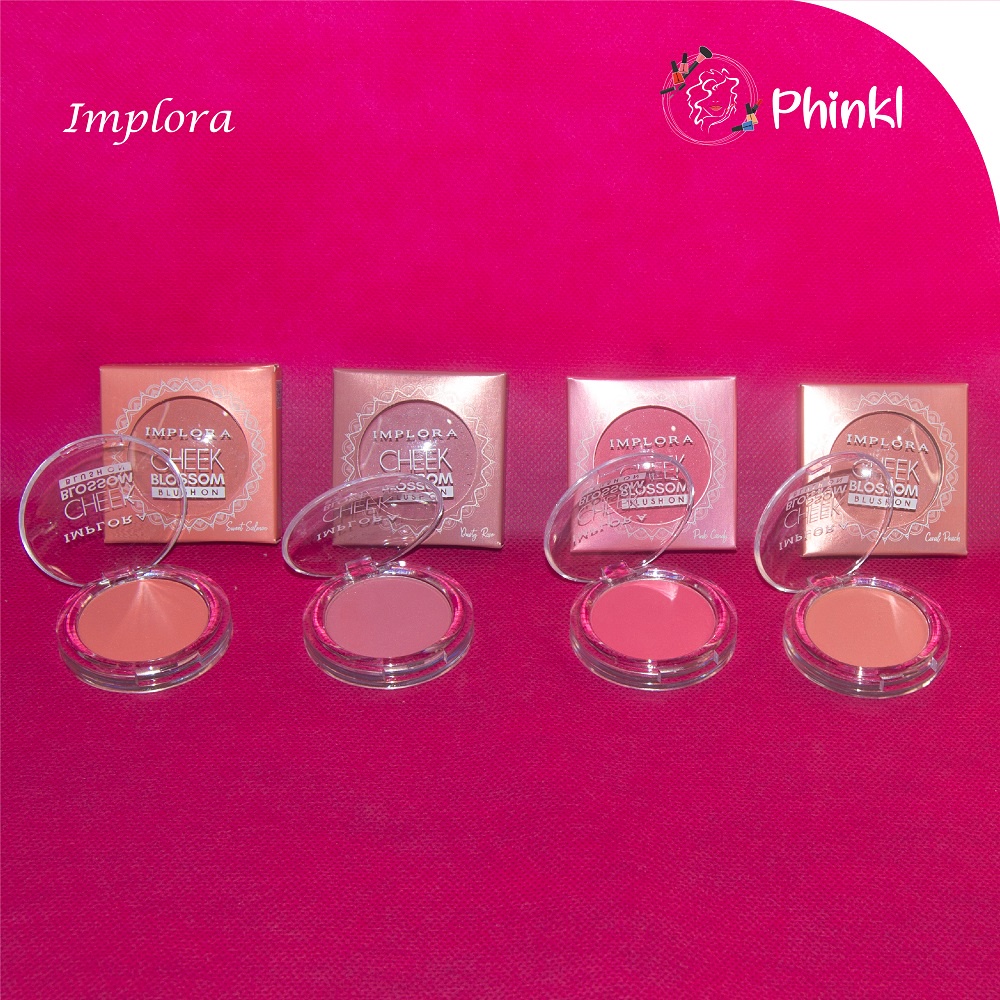 `ღ´ PHINKL `ღ´ ɪ ᴍ ᴘ ʟ ᴏ ʀ ᴀ Implora beauty blush on perona pipi warna cerah tahan lama padat kosmetik original