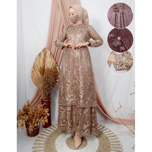 GAMIS TULLE NEW 2 TINGKAT BUSUI /GAMIS KEBAYA TULLE / BAJU PESTA MODERN / GAMIS TILE MITUARA MALAISIA / GAMIS BRUKAT FASHION / GAMIS BRUKAT MUSLIMAH / GAMIS PESTA MUSLIMAH/ GAMIS PESTA MODEL