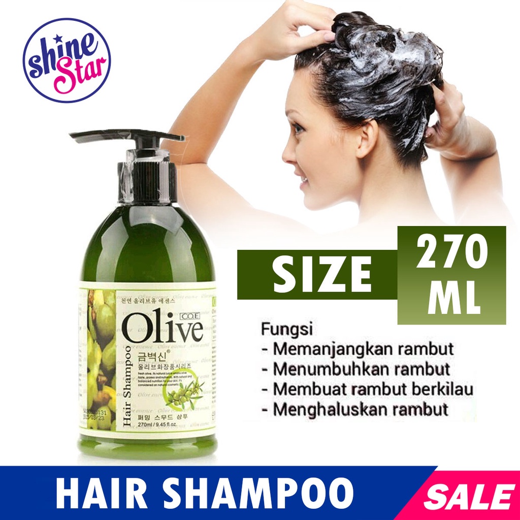 SHINE STAR - Shampoo Olive Oil - Olive Shampo COE -  Shampoo Anti Ranbut Rontok - Perawatan Rambut Rontok / Sampo Anti Ketombe / Sampo Anti-Dandruff - Shampoo Pelurus Rambut Original / Menutrisi Rambut