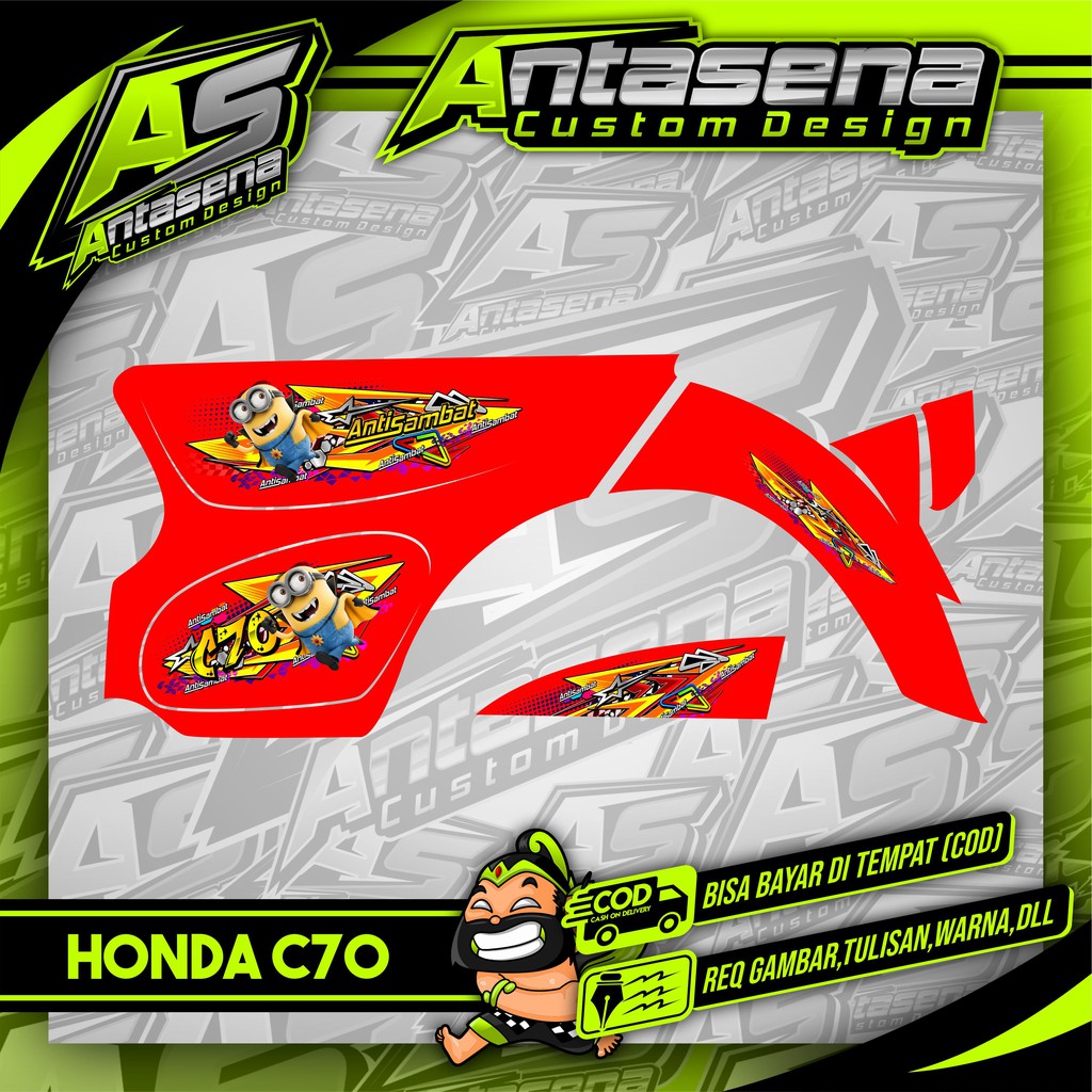 Striping C70 Racing Herex Stiker Motor Variasi Honda C70/Ulung/Olong Sticker Decal Custom 13