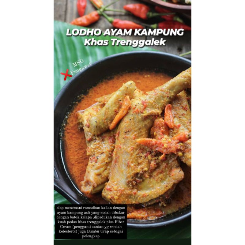 ayam lodho/ayam kampung/ lauk pauk