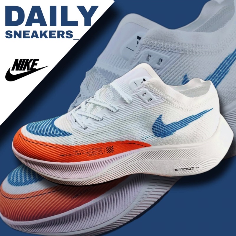 Sepatu Pria Running Nike Vaporfly 2 White Rush Orange Realpictures